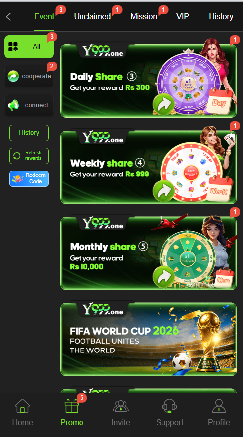 Y999 Game welcome bonus